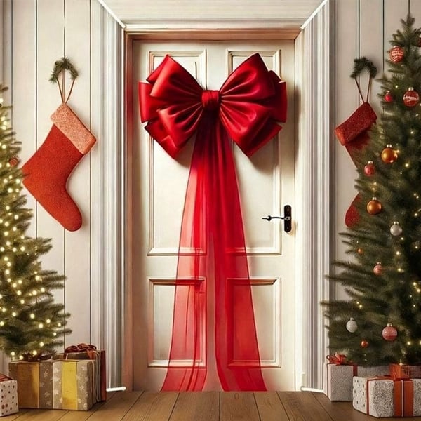 Christmas Door Bow Ribbon Decoration