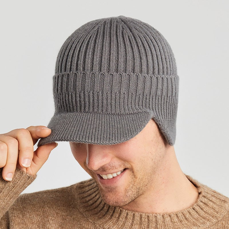 Winter Outdoor Riding Elastic Warm Ear Protection Knitted Hat for Men