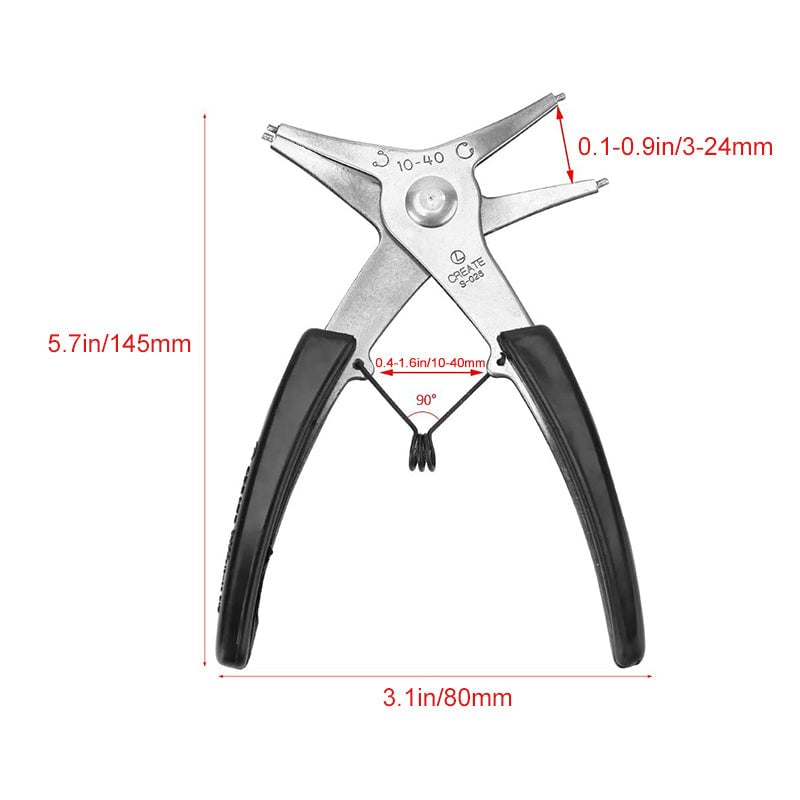2-i-1 Snap ring tång