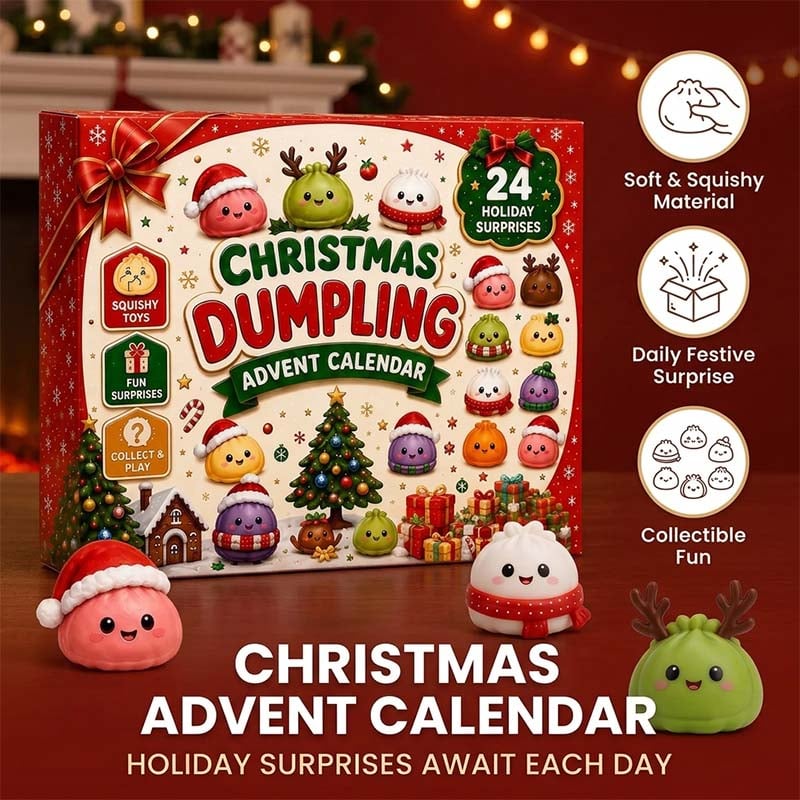 Weihnachts-Adventskalender mit Teigtaschen-Squishys – 24 Überraschungsspielzeuge