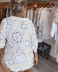 Blouse Veelzijdig V-Hals Bedrukt Halve Mouwen