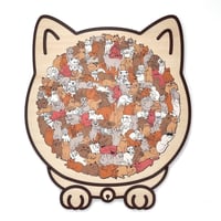 135-Piece Cat-Shaped Wooden Puzzle