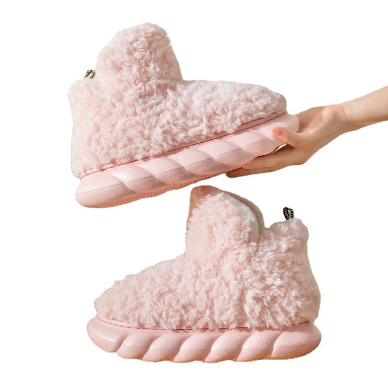 Fluffiga fleecestövlar för kvinnor