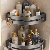 No-Drill Bathroom Corner Shelf