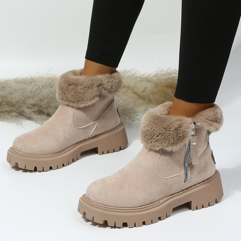 Modische Kurzschaft-Martinsstiefel mit seitlichem Reißverschluss
