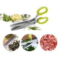 5-Klingen-Küchensalatschere mit Sicherheitsabdeckung