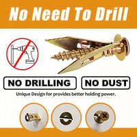 ⛏️Drywall Expansion Anchors + High Strength Zinc Screws Kit (Pack of 100)