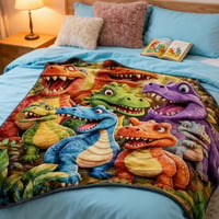 Flannel Dinosaur Nap Blanket