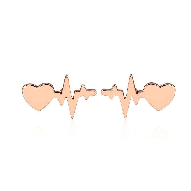 ECG Shaped Stud Earrings