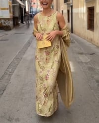 Sleeveless Maxi Dress + Matching Cardigan Set