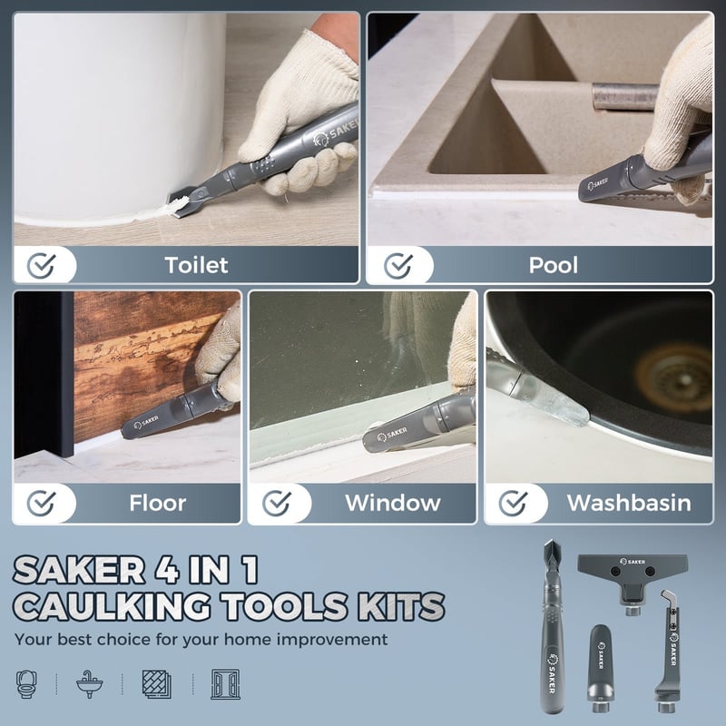 Sakerplus 4-in-1 Caulking Tool Kit