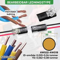 LED-Stripe Kontaktplugg med Låsespenne