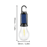 Waterproof LED USB Rechargeable Solar Camping Light Bulb with Hook
