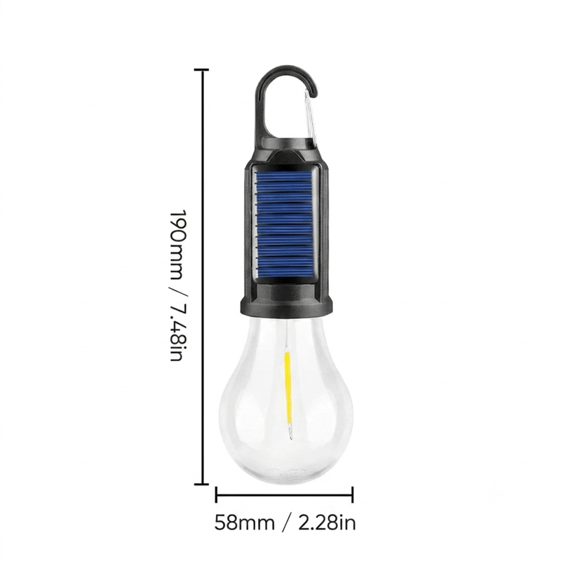 Waterproof LED USB Rechargeable Solar Camping Light Bulb with Hook