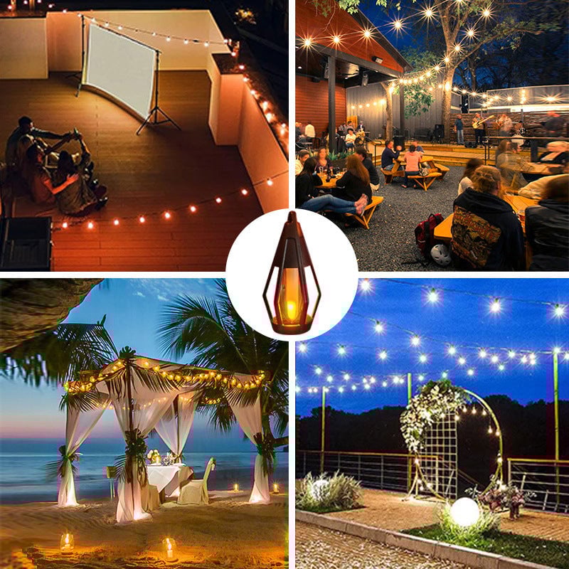 Solar Flickering Flame String Lights