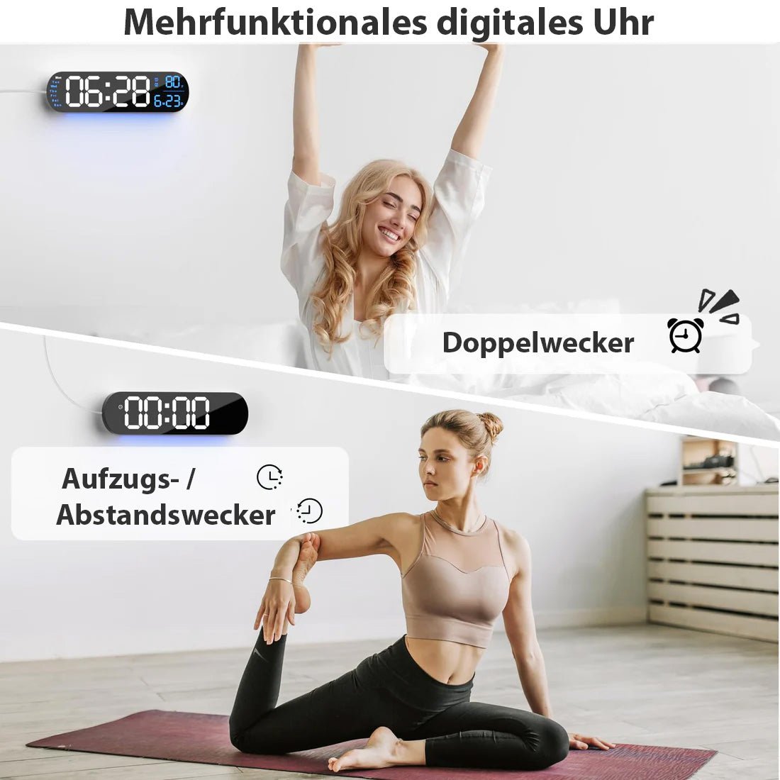 Saker Multifunktionsuhr mit LED-Anzeige