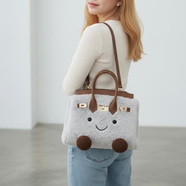Plush Crossbody Bag for Winter Adventures