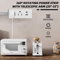 Retractable Rotating Power Strip Extender