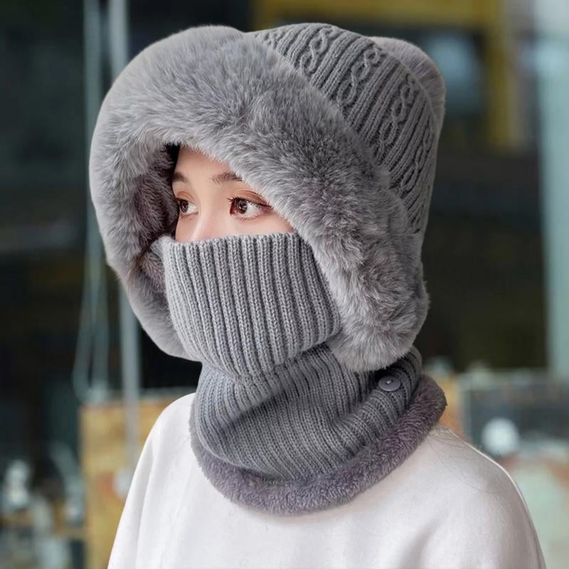 All-in-One Knitted Hat and Scarf