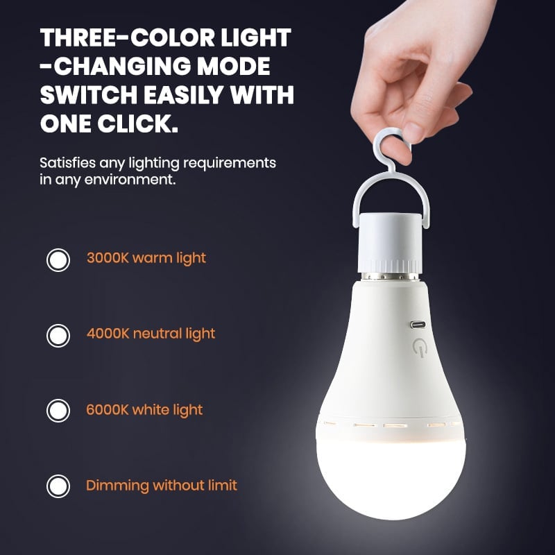 Emergency three-color bulb