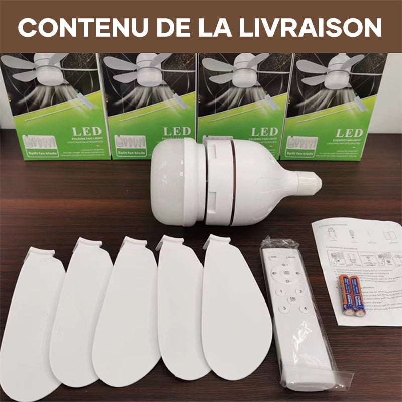 Ventilateur de plafond LED 2 en 1 avec télécommande, base E27E26/B22