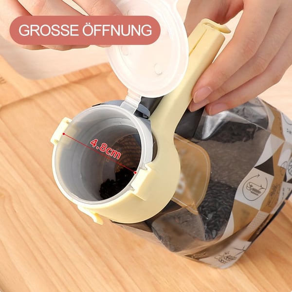 Clip di fissaggio per la conservazione degli alimenti 2 in 1