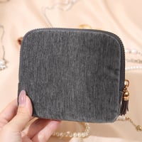 Mini Schmucktasche mit Quasten-Reißverschluss