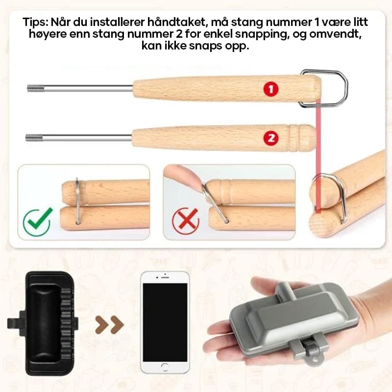 Dobbeltsidig sandwich-bakepanne