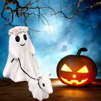 Halloween Ghost Walking Dog Statue👻