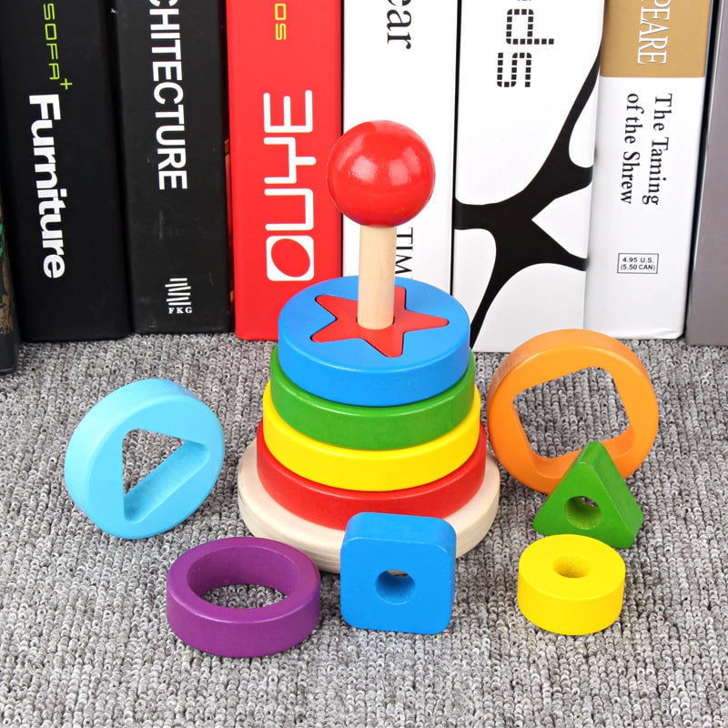 Children's Educational Tower of Matching Building Blocks Toy