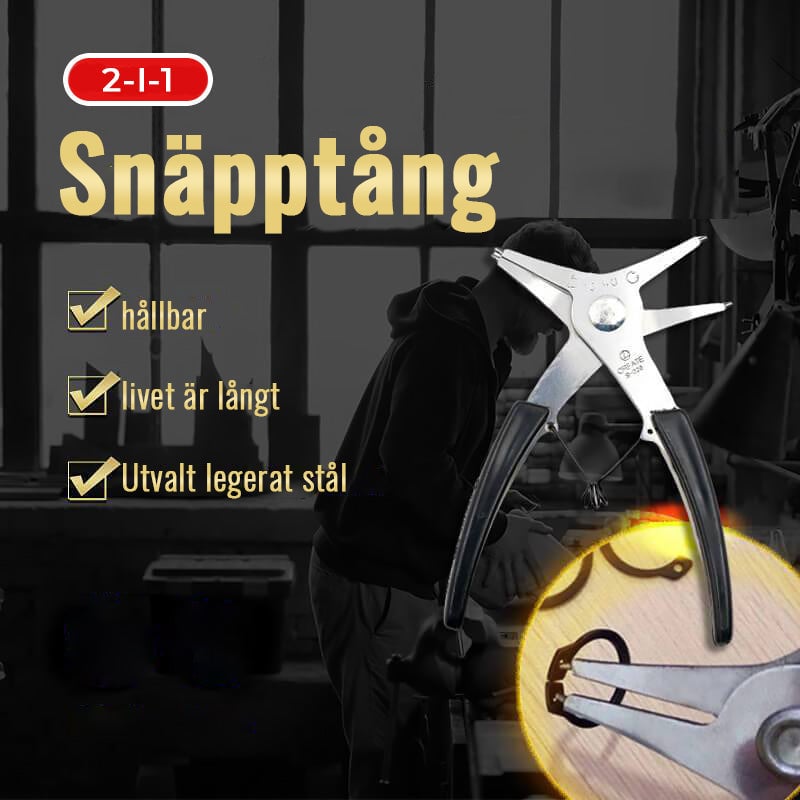 2-i-1 Snap ring tång