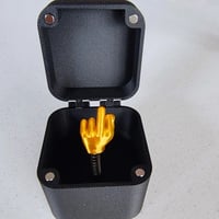 Mittelfinger in der Schachtel
