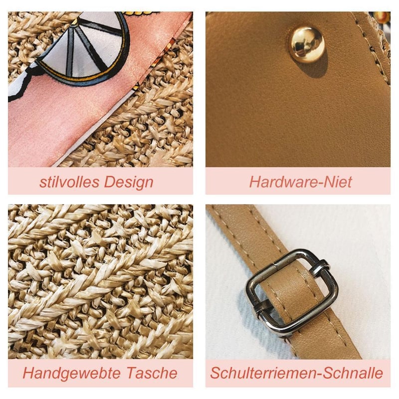 Rattantasche mit Schal, Handtasche oder Umhängetasche