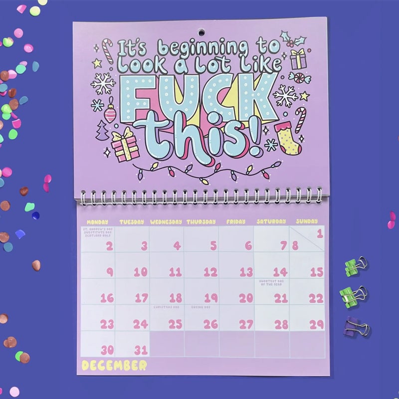 Funny and Sweary Double Page Wall Calendar
