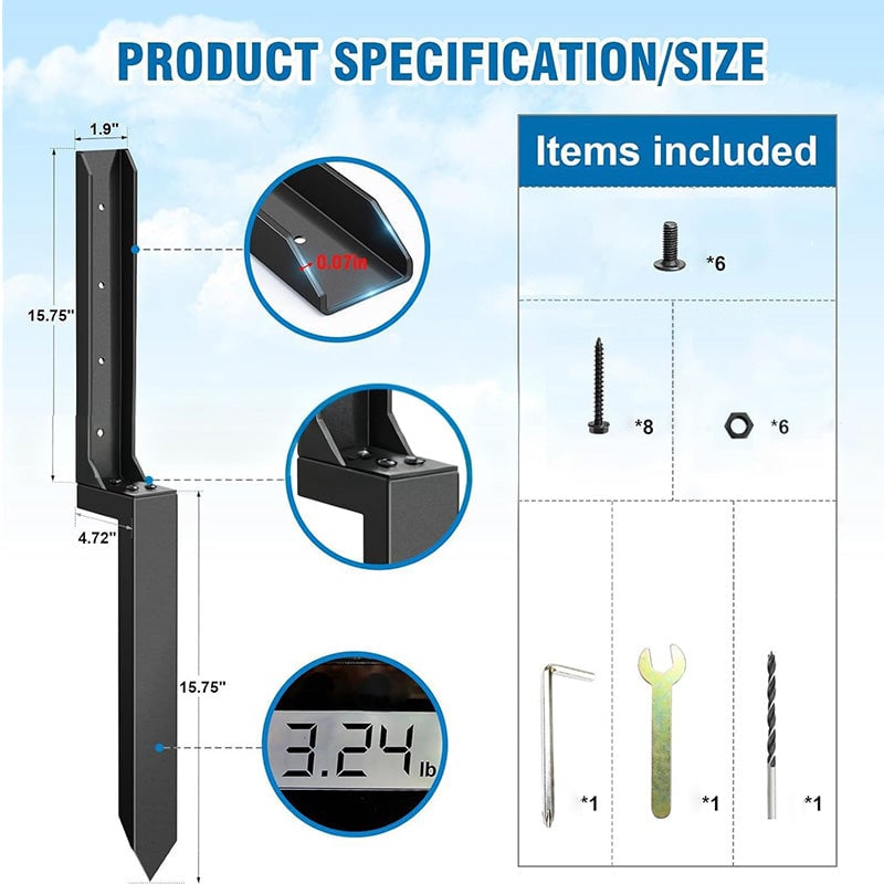 Sakerplus Fence Post Repair Kit (2 PCS)