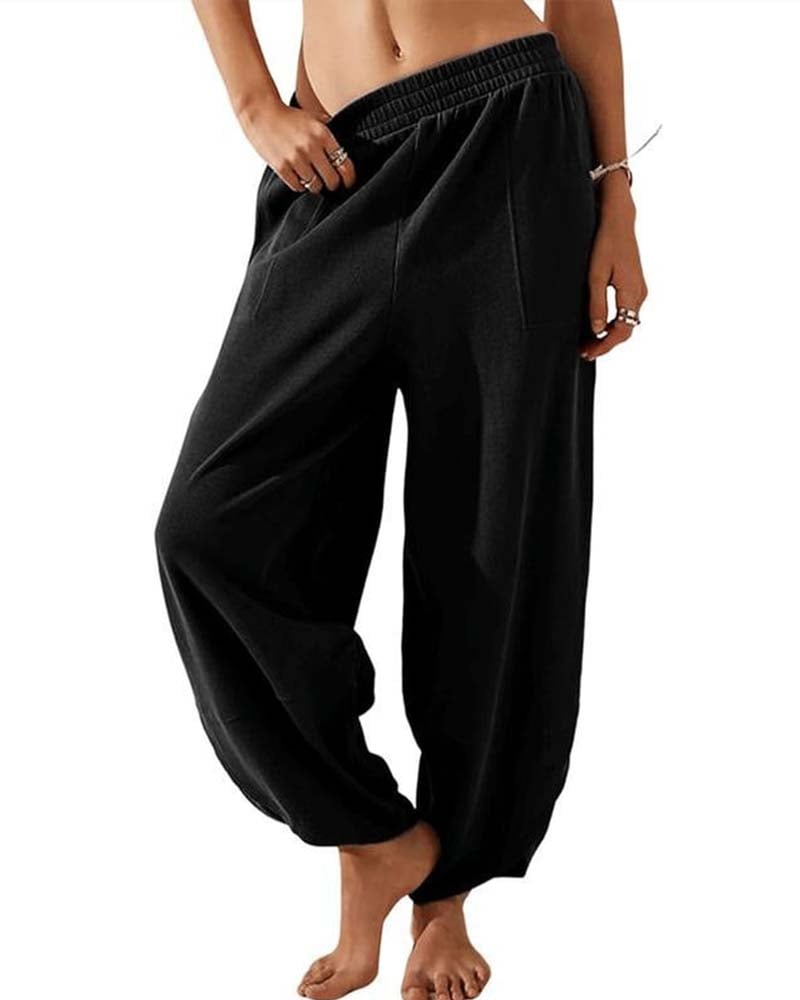 Elastic Waist Harem Pants