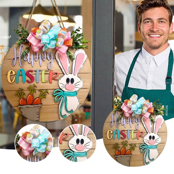 Easter Bunny Rabbit Sign Door Hanger