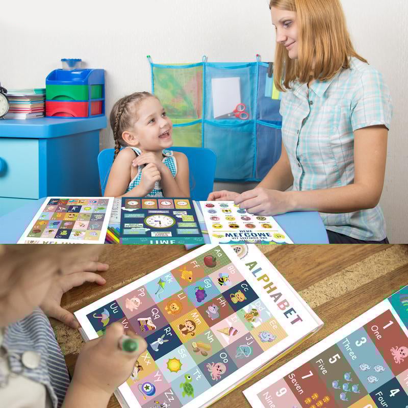 Boho Educational English Poster Set for Kids