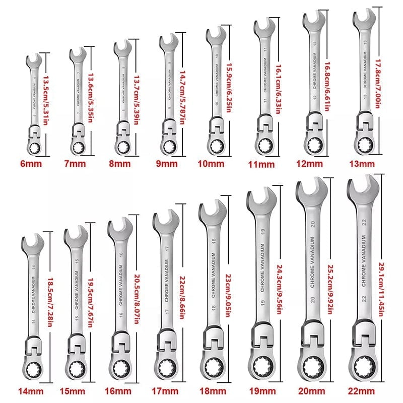 Adjustable Ratchet Wrench Set