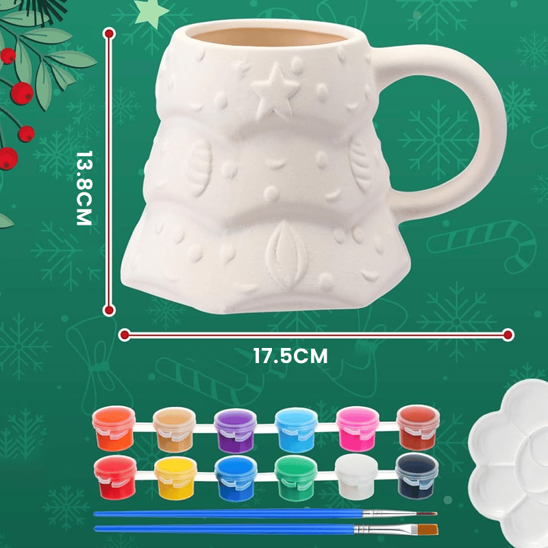 DIY Ceramic Christmas Tree Coloring Mug