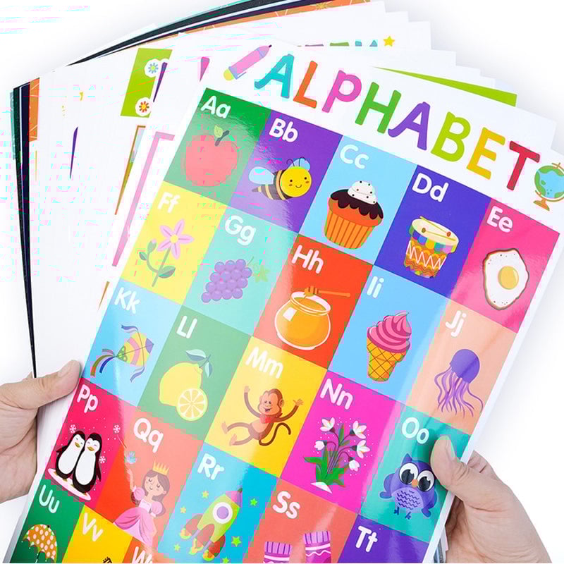 Kleurrijke educatieve posters (18 stuks/set)