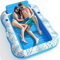 PVC water opblaasbaar drijvend bed met esdoornbladpatroon