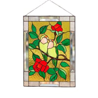 Cardinal Stained Glass Window Panel