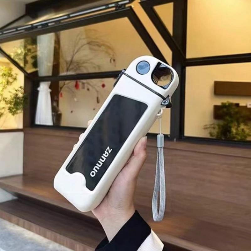 Portable Square Water Bottle with Straw