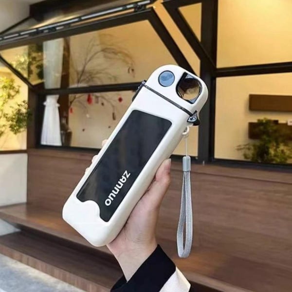 Portable Square Water Bottle with Straw