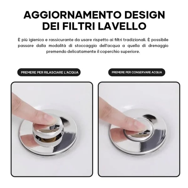 Filtro per scarico a pavimento in acciaio inox