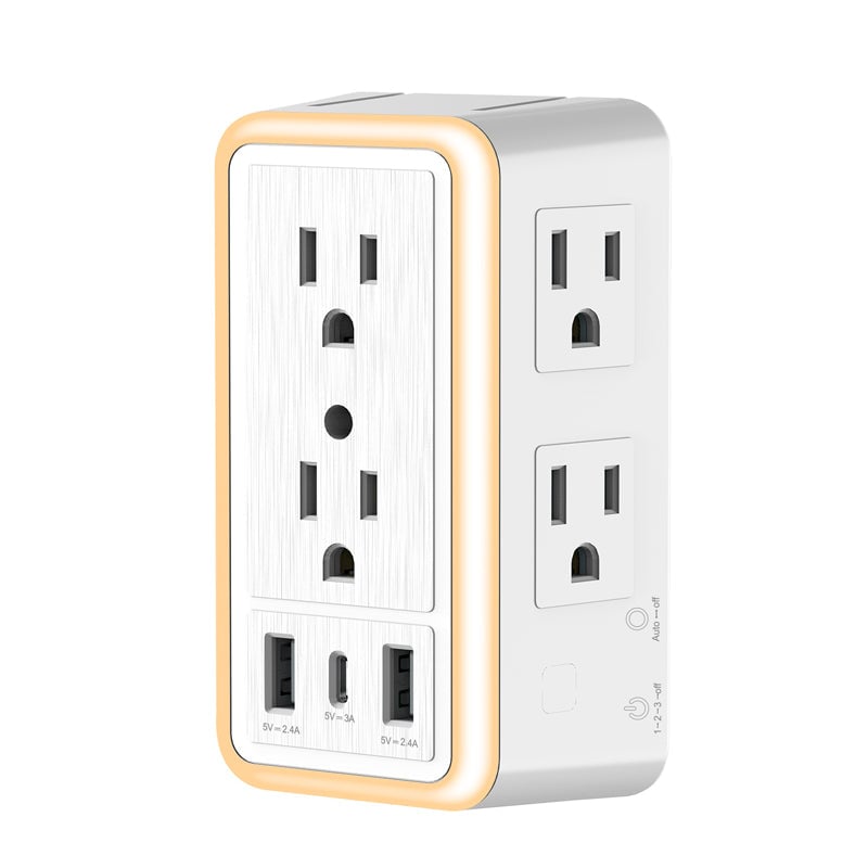 USB Light-Sensing 6-Outlet Power Strip