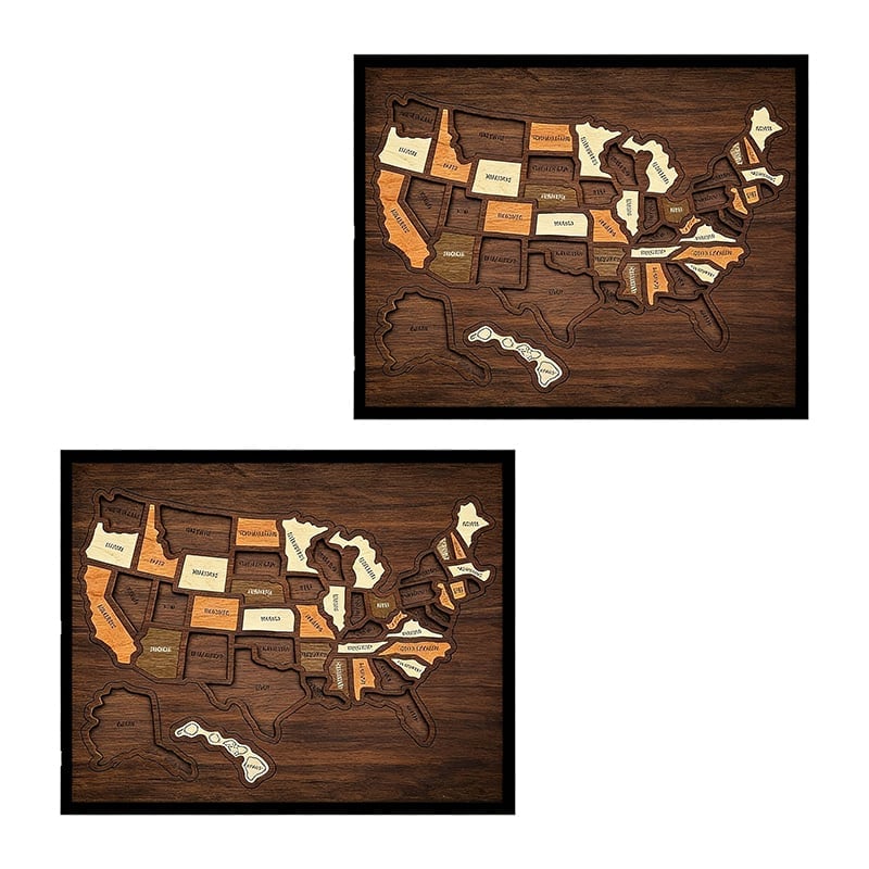 Wooden USA Map Puzzle
