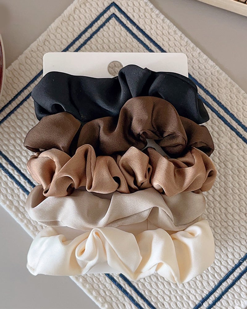 Lot de 5 scrunchies multicolores pour cheveux