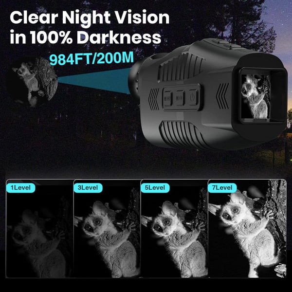 8X Infrared Night Vision Monocular With Digital Crosshairs & Video Recording For Hiking